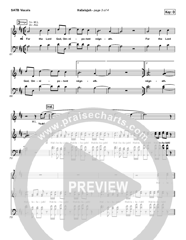 Hallelujah Choir Sheet (SATB) (North Point Worship)