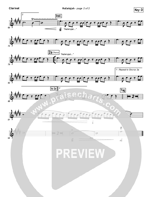 Hallelujah Clarinet (North Point Worship)