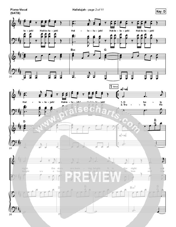 Hallelujah Piano/Vocal (SATB) (North Point Worship)