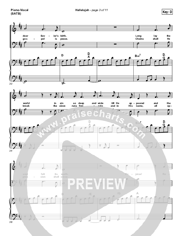 Hallelujah Piano/Vocal (SATB) (North Point Worship)