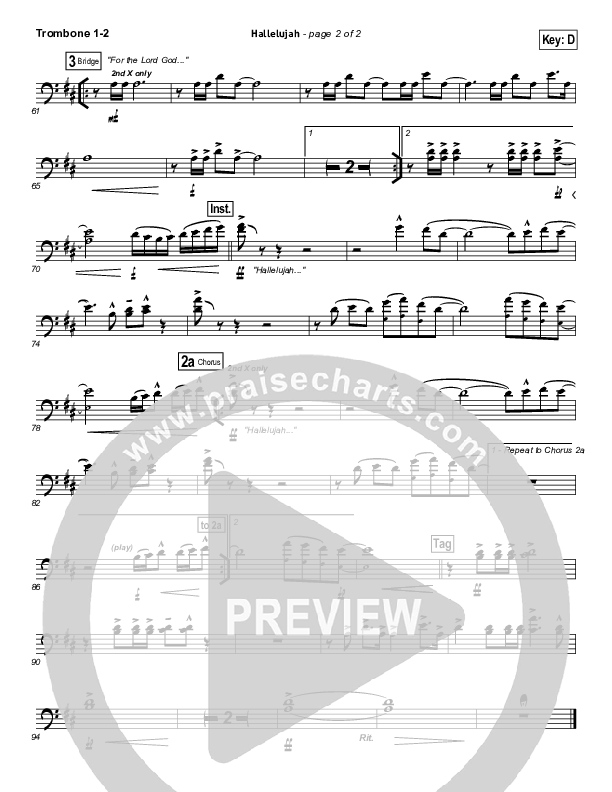 Hallelujah Trombone 1/2 (North Point Worship)