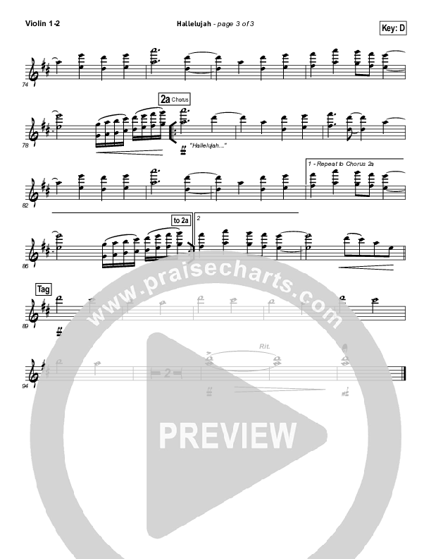 Hallelujah Violin 1/2 (North Point Worship)