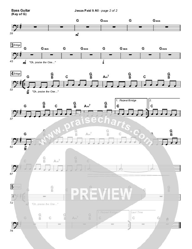 Jesus Paid It All Bass Guitar (Kristian Stanfill / Passion)