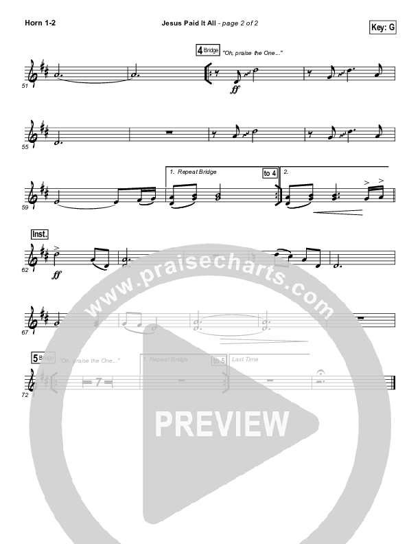 Jesus Paid It All Brass Pack (Kristian Stanfill / Passion)