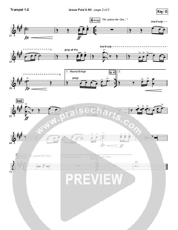 Jesus Paid It All Trumpet 1,2 (Kristian Stanfill / Passion)