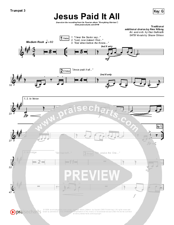 Jesus Paid It All Trumpet 3 (Kristian Stanfill / Passion)