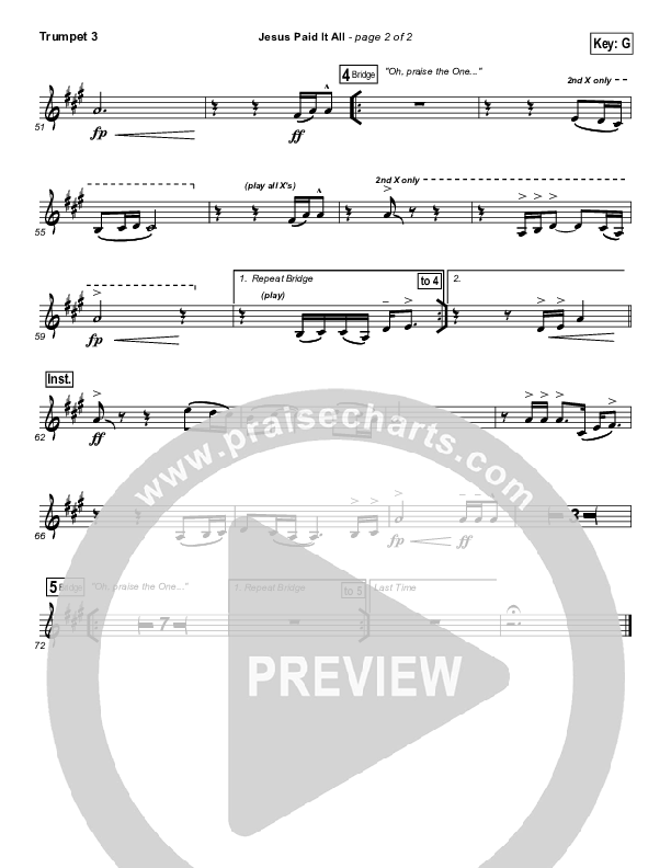 Jesus Paid It All Trumpet 3 (Kristian Stanfill / Passion)