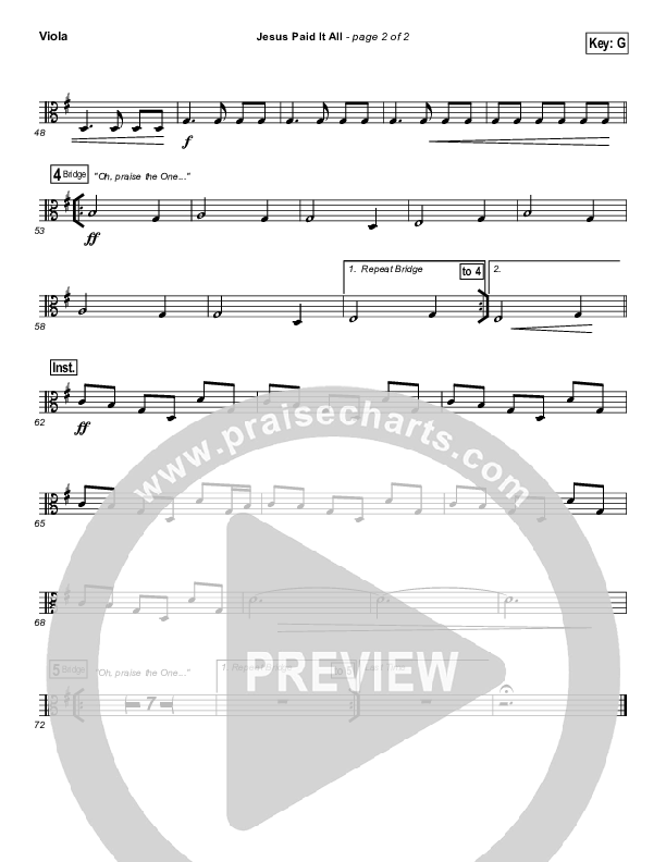 Jesus Paid It All Viola (Kristian Stanfill / Passion)