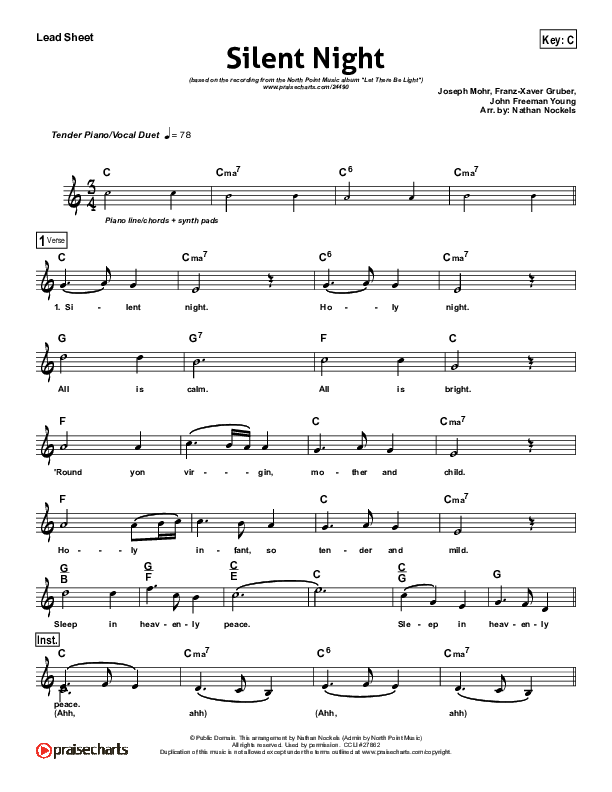 Silent Night Lead Sheet (North Point Worship)