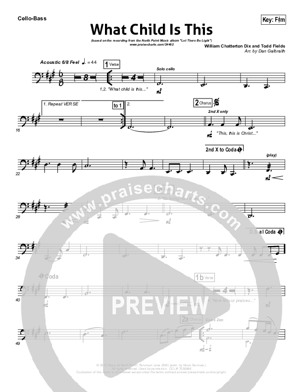 What Child Is This Cello/Bass (North Point Worship)