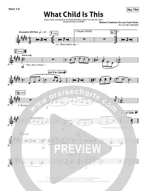 What Child Is This French Horn 1/2 (North Point Worship)