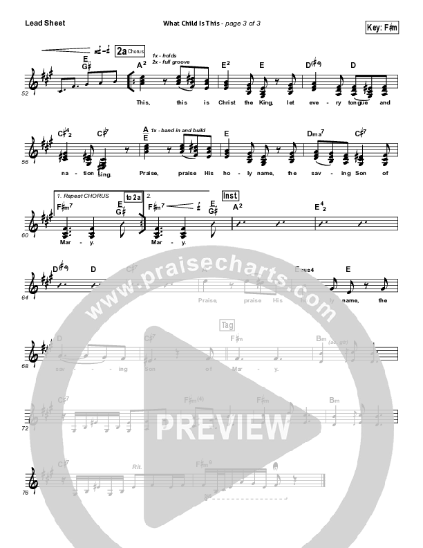 What Child Is This Lead Sheet (SAT) (North Point Worship)