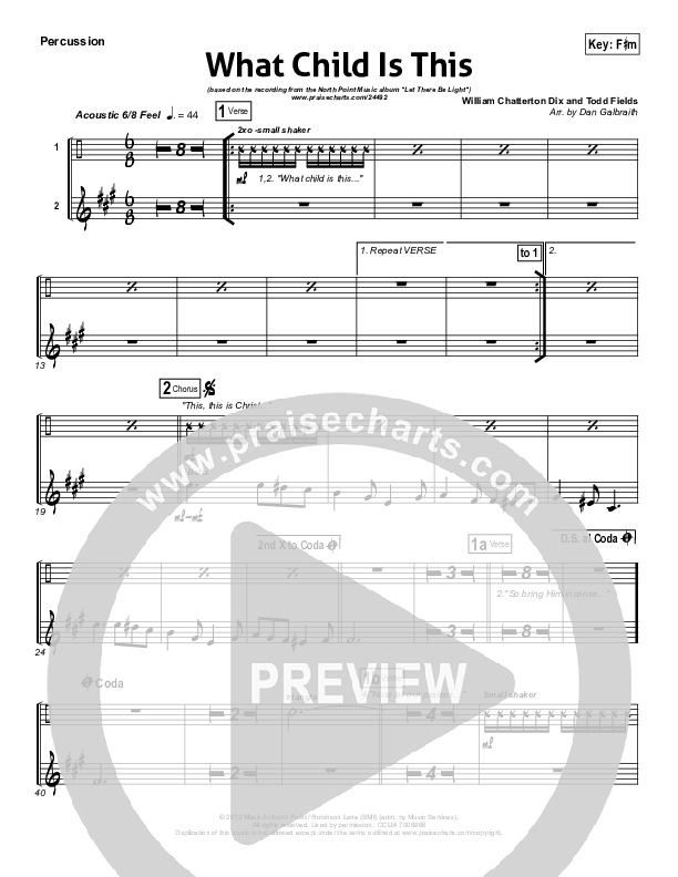 What Child Is This Percussion (North Point Worship)