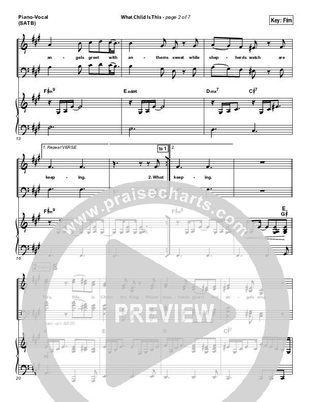 What Child Is This Piano/Vocal (SATB) (North Point Worship)