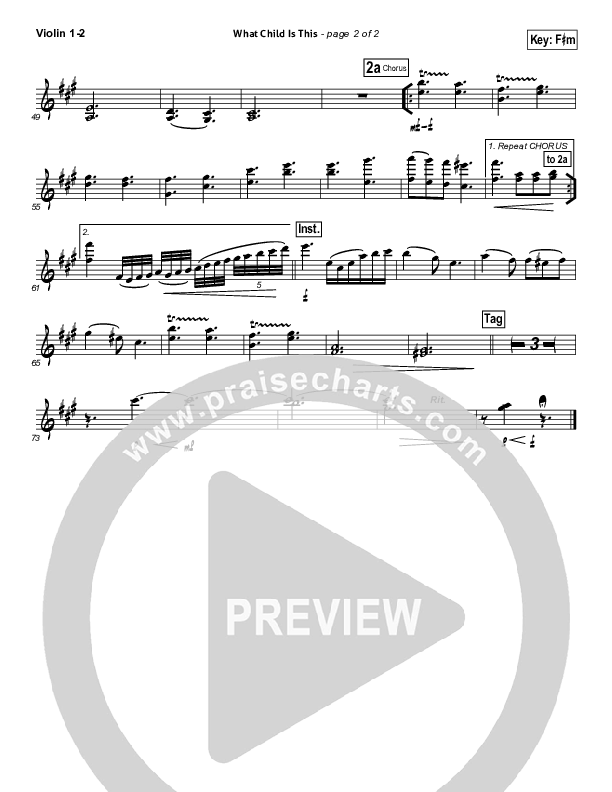 What Child Is This Violin 1/2 (North Point Worship)