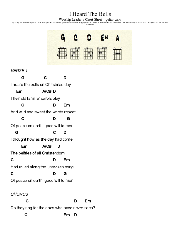 I Heard The Bells Chord Chart (North Point Worship)