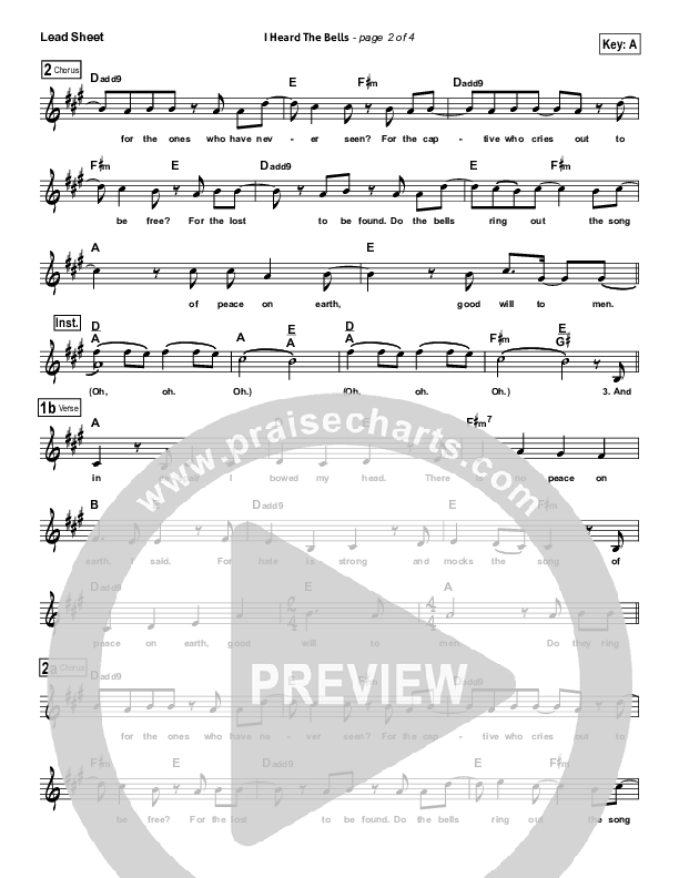 I Heard The Bells Lead Sheet (North Point Worship)