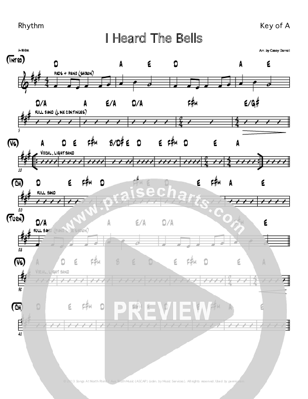 I Heard The Bells Rhythm Chart (North Point Worship)