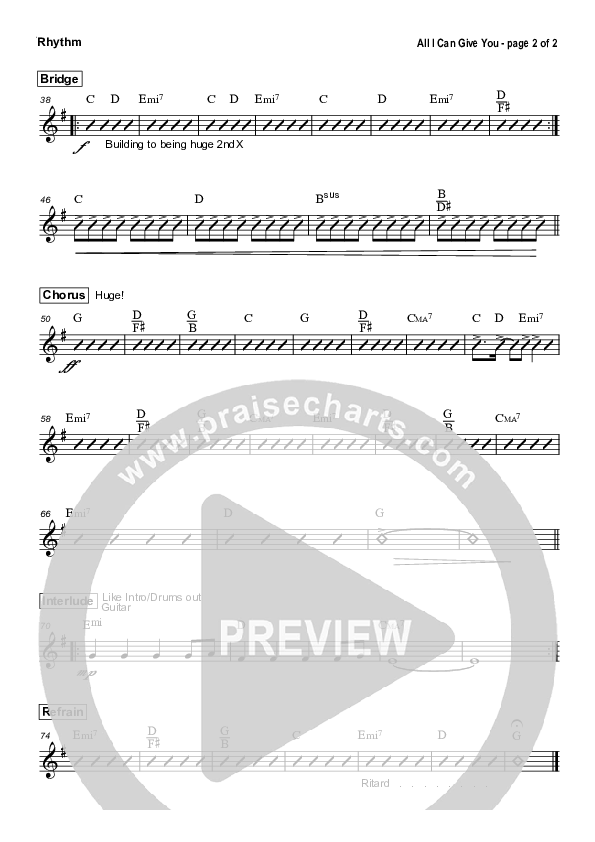 All I Can Give You Rhythm Chart (Bryan Popin)