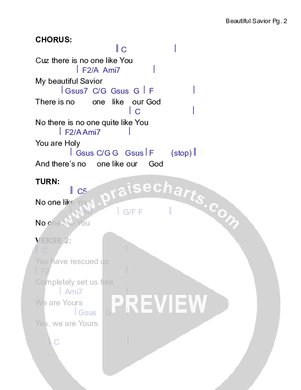 Beautiful Savior Chord Chart (Bryan Popin)