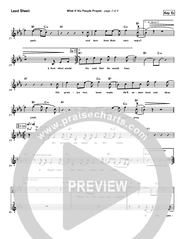 What If His People Prayed Lead Sheet (Casting Crowns)