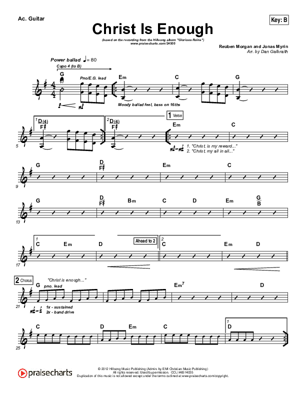 Christ Is Enough Acoustic Guitar (Hillsong Worship)