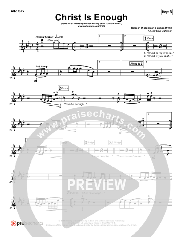 Christ Is Enough Alto Sax (Hillsong Worship)