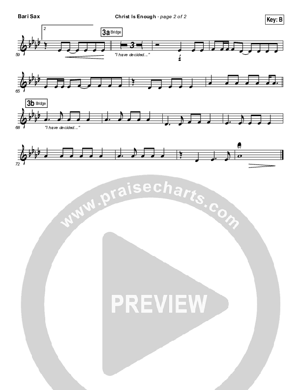 Christ Is Enough Bari Sax (Hillsong Worship)