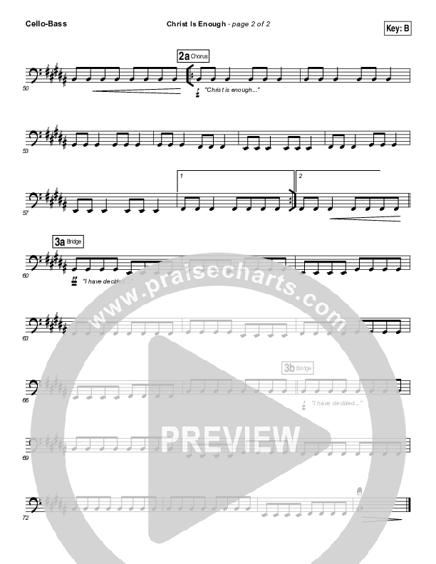 Christ Is Enough Cello/Bass (Hillsong Worship)
