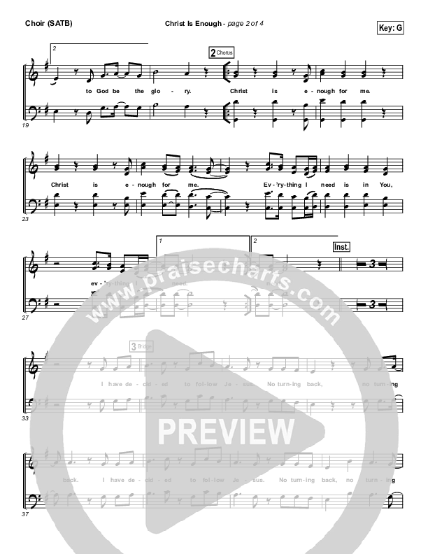 Christ Is Enough Choir Sheet (SATB) (Hillsong Worship)