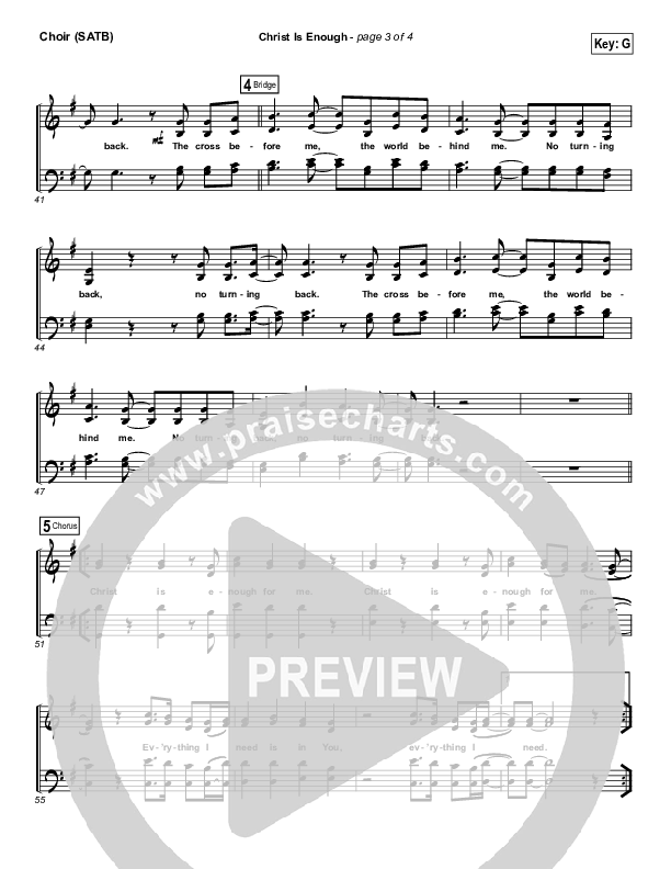 Christ Is Enough Choir Sheet (SATB) (Hillsong Worship)