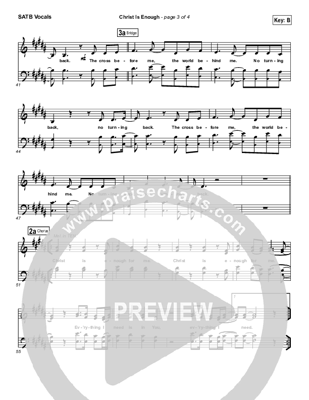 Christ Is Enough Choir Vocals (SATB) (Hillsong Worship)