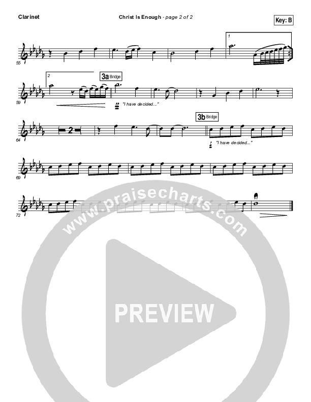 Christ Is Enough Clarinet (Hillsong Worship)