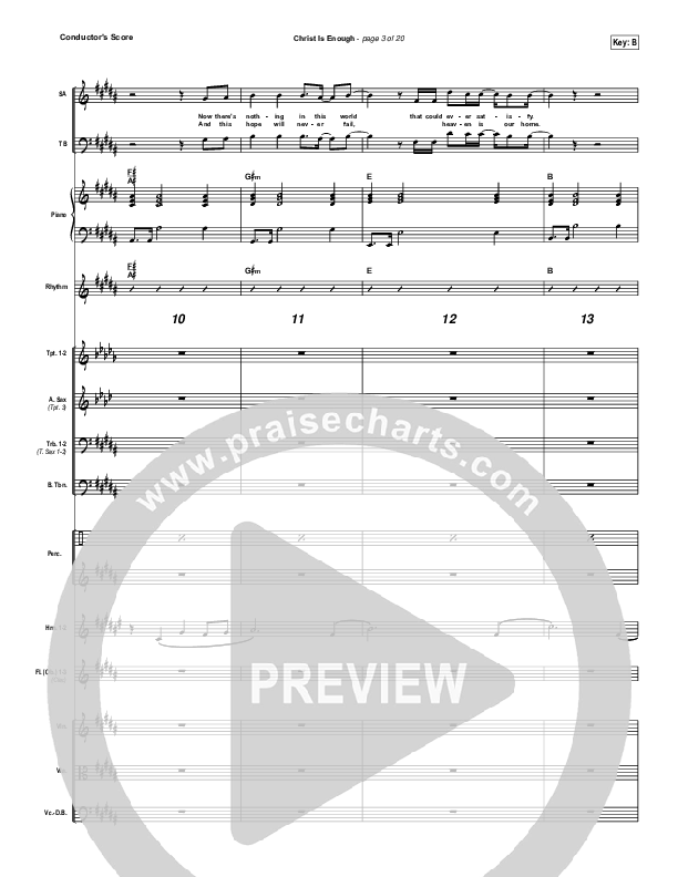 Christ Is Enough Conductor's Score (Hillsong Worship)