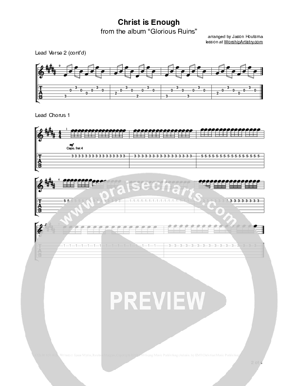 Christ Is Enough Guitar TAB/Riffs (Hillsong Worship)