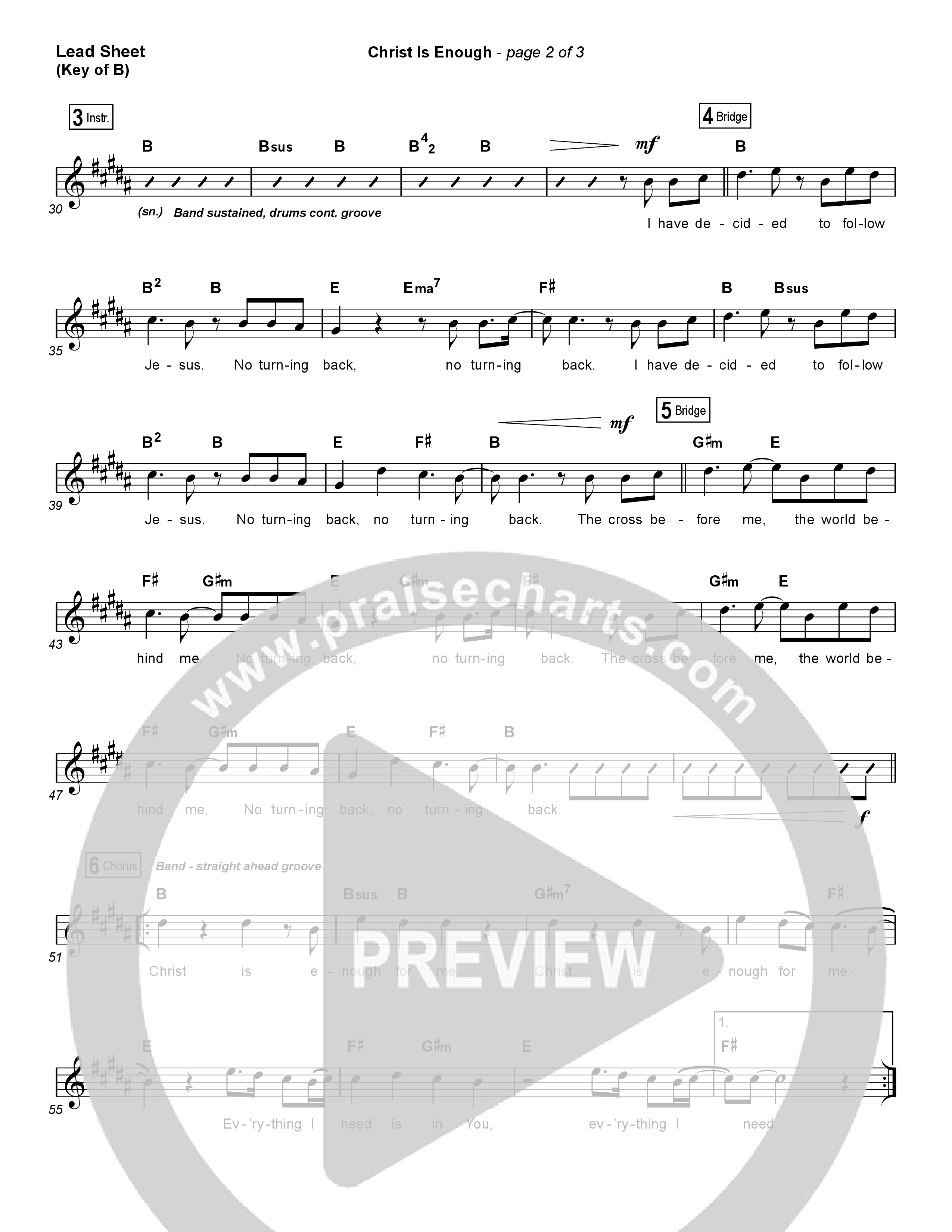 Christ Is Enough Lead Sheet (Melody) (Hillsong Worship)