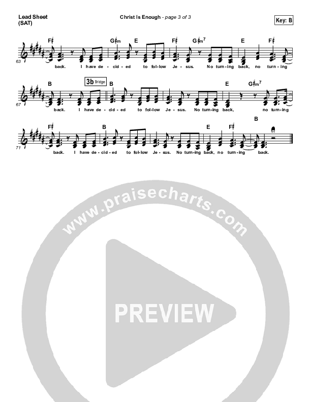 Christ Is Enough Lead Sheet (SAT) (Hillsong Worship)