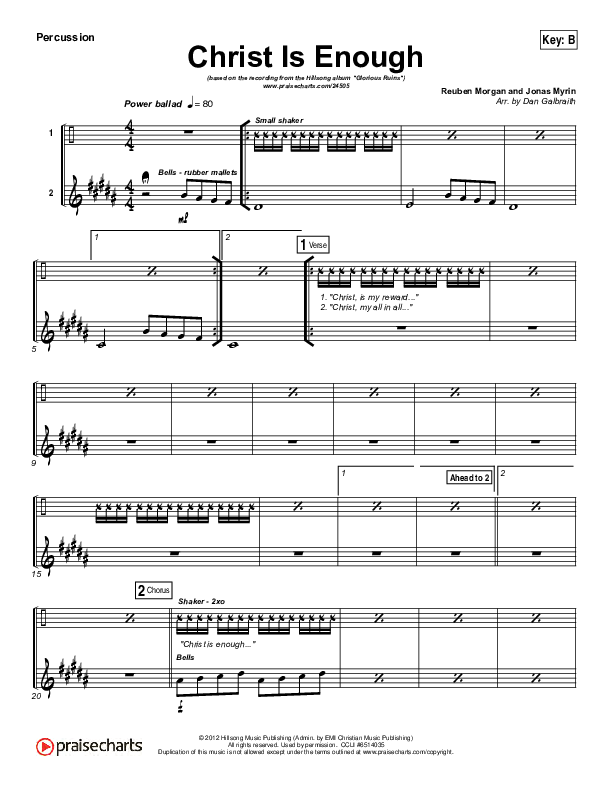 Christ Is Enough Percussion (Hillsong Worship)