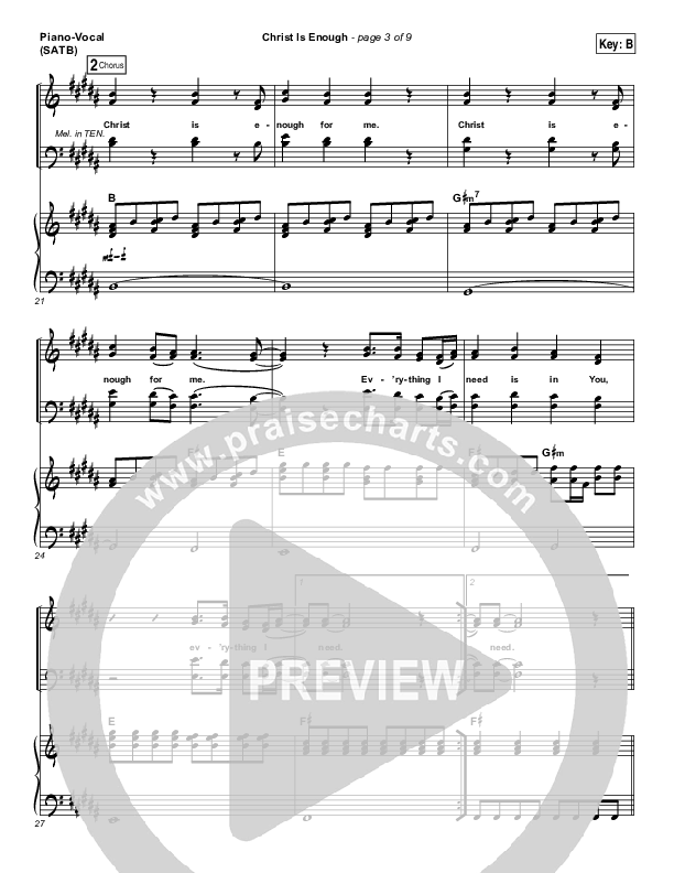 Christ Is Enough Piano/Vocal (SATB) (Hillsong Worship)