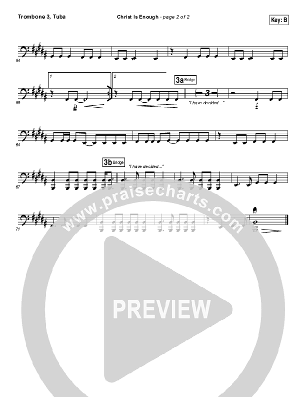 Christ Is Enough Trombone 3/Tuba (Hillsong Worship)