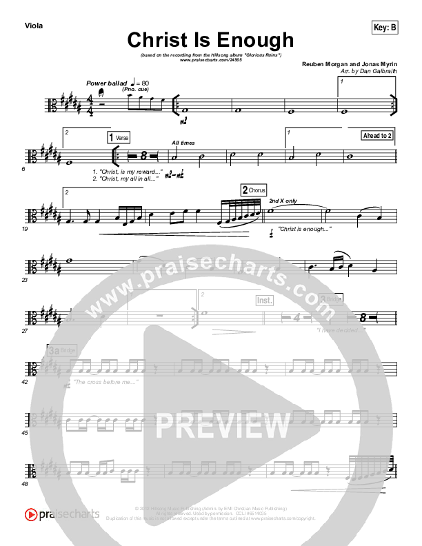 Christ Is Enough Viola (Hillsong Worship)