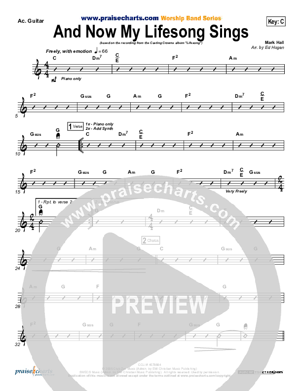 And Now My Lifesong Sings Acoustic Guitar (Casting Crowns)