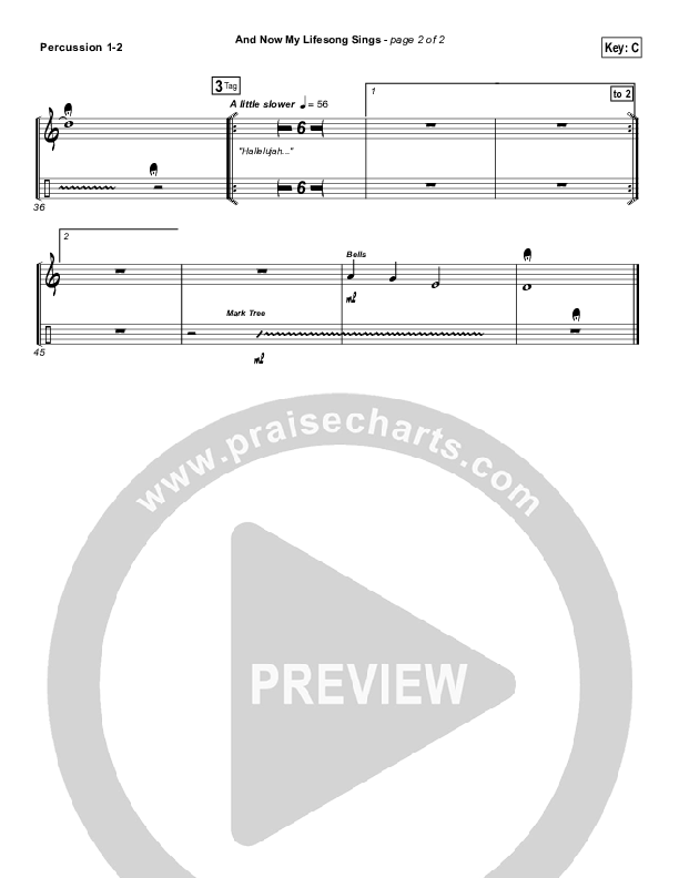 And Now My Lifesong Sings Percussion 1/2 (Casting Crowns)