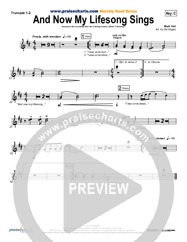 And Now My Lifesong Sings Brass Pack (Casting Crowns)