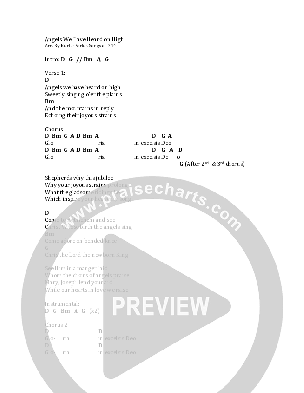 Angels We Have Heard on High Chords & Lyrics (NCC Worship)