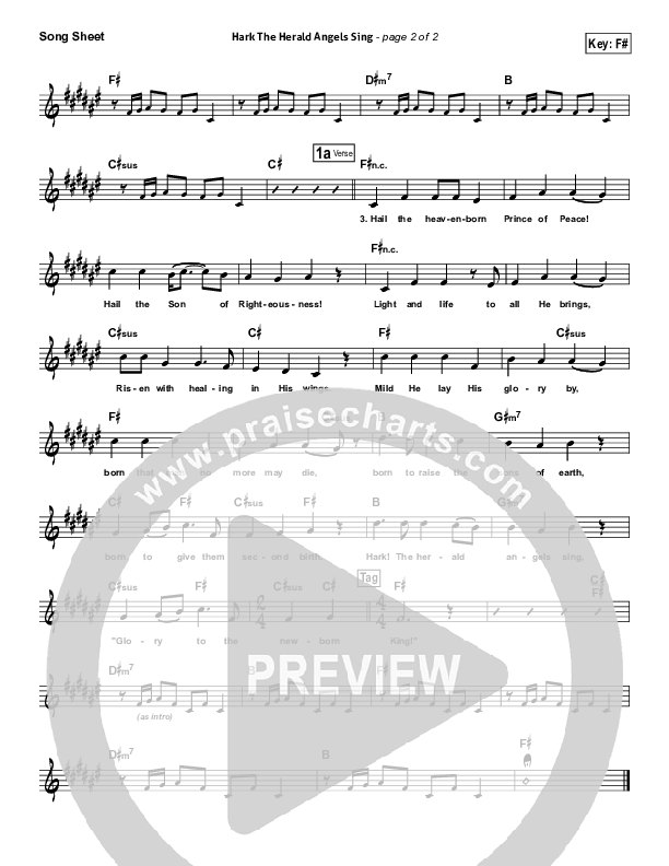 Hark The Herald Angels Sing (Instrumental) Lead Sheet (NCC Worship)