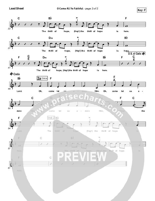 O Come All Ye Faithful Lead Sheet (NCC Worship)