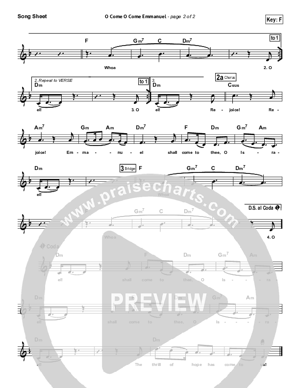 O Come O Come Emmanuel Lead Sheet (NCC Worship)