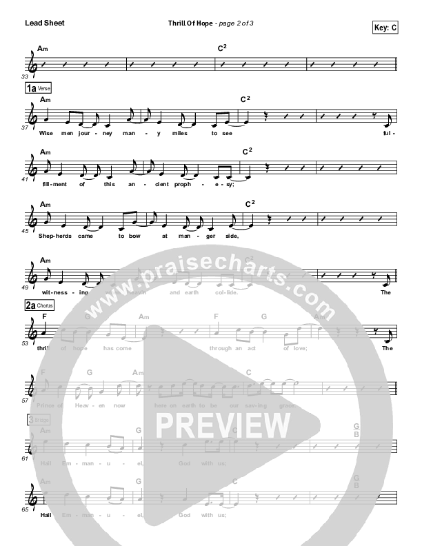 Thrill of Hope Lead Sheet (NCC Worship)