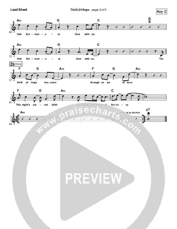 Thrill of Hope Lead Sheet (NCC Worship)